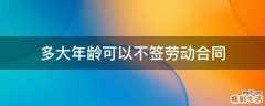 多大年龄可以不签劳动合同