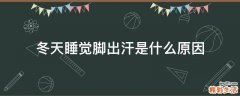 冬天睡觉脚出汗是什么原因