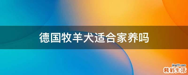 德国牧羊犬适合家养吗