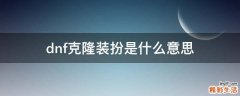dnf克隆装扮是什么意思
