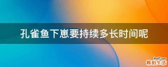 孔雀鱼下崽要持续多长时间呢