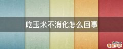 吃玉米不消化怎么回事