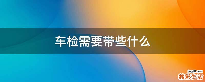 车检需要带些什么