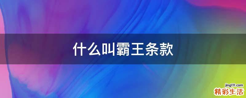 什么叫霸王条款
