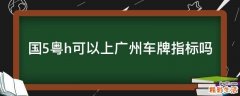 国5粤h可以上广州车牌指标吗