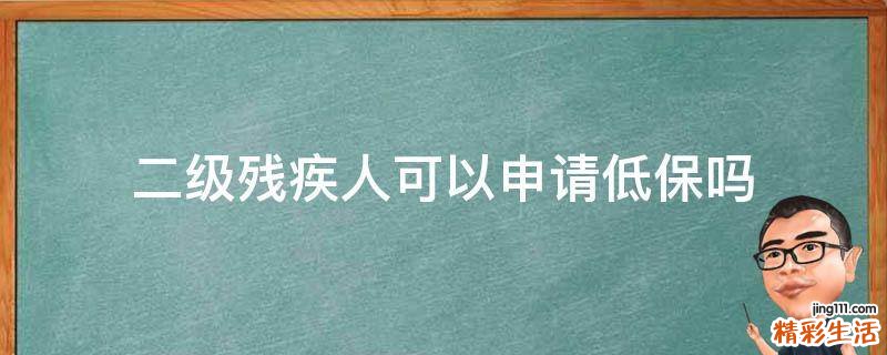 二级残疾人可以申请低保吗