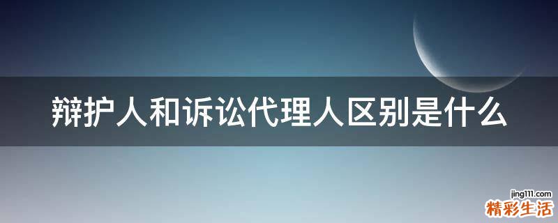 辩护人和诉讼代理人区别是什么