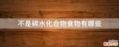 不是碳水化合物食物有哪些