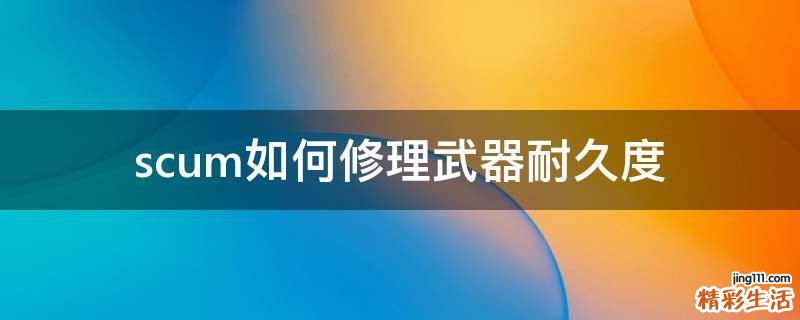 scum如何修理武器耐久度