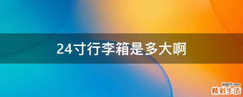 24寸行李箱是多大啊