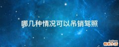 哪几种情况可以吊销驾照