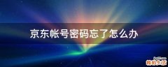 京东帐号密码忘了怎么办
