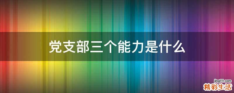 党支部三个能力是什么