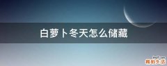 白萝卜冬天怎么储藏
