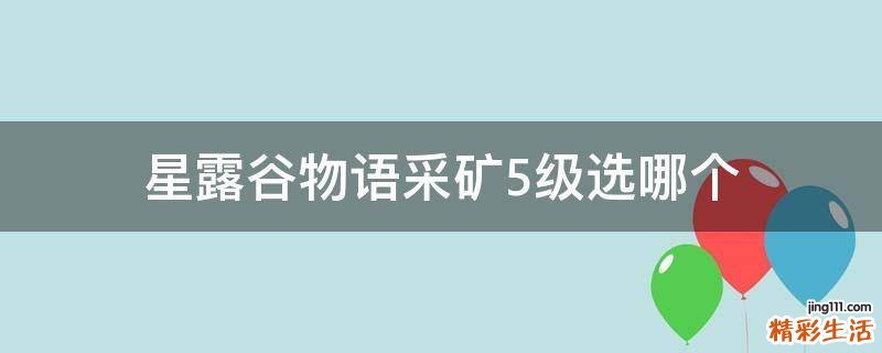 星露谷物语采矿5级选哪个