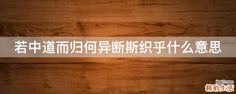 若中道而归何异断斯织乎什么意思