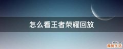 怎么看王者荣耀回放