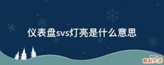 仪表盘svs灯亮是什么意思