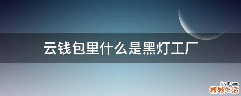 云钱包里什么是黑灯工厂