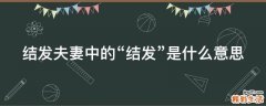 结发夫妻中的“结发”是什么意思