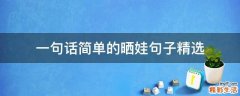 一句话简单的晒娃句子精选