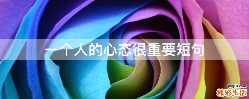 一个人的心态很重要短句