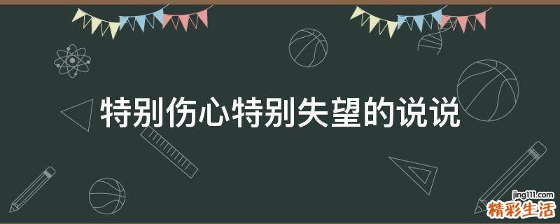 特别伤心特别失望的说说