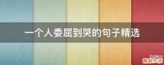 一个人委屈到哭的句子精选