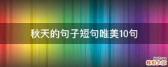 秋天的句子短句唯美10句