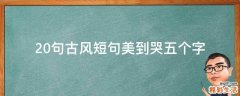 20句古风短句美到哭五个字