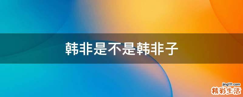 韩非是不是韩非子