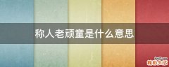 称人老顽童是什么意思