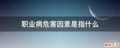 职业病危害因素是指什么
