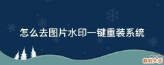 怎么去图片水印一键重装系统