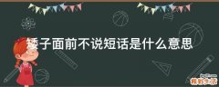矮子面前不说短话是什么意思