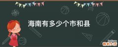 海南有多少个市和县