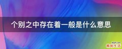 个别之中存在着一般是什么意思