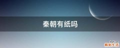 秦朝有纸吗