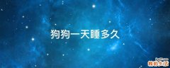 狗狗一天睡多久