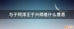 与子同泽王于兴师是什么意思
