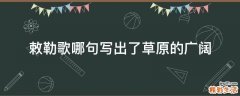 敕勒歌哪句写出了草原的广阔