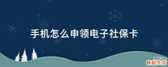 手机怎么申领电子社保卡