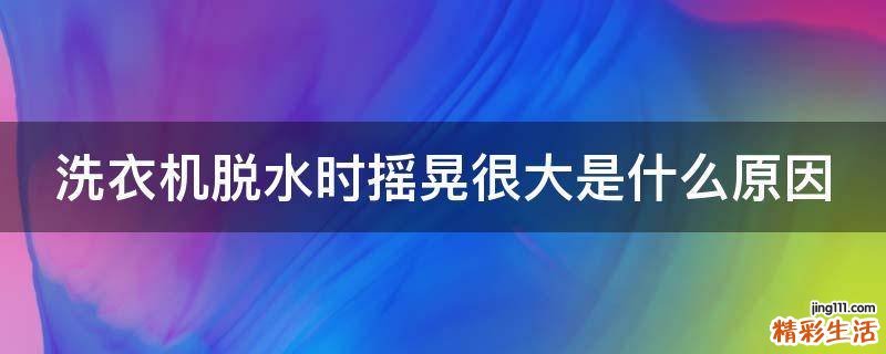 洗衣机脱水时摇晃很大是什么原因