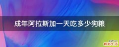 成年阿拉斯加一天吃多少狗粮