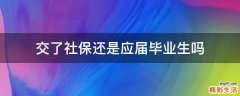 交了社保还是应届毕业生吗