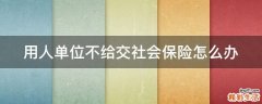 用人单位不给交社会保险怎么办