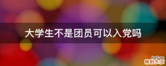 大学生不是团员可以入党吗