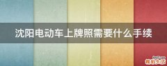 沈阳电动车上牌照需要什么手续