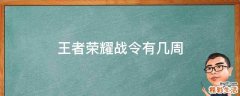 王者荣耀战令有几周