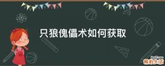 只狼傀儡术如何获取